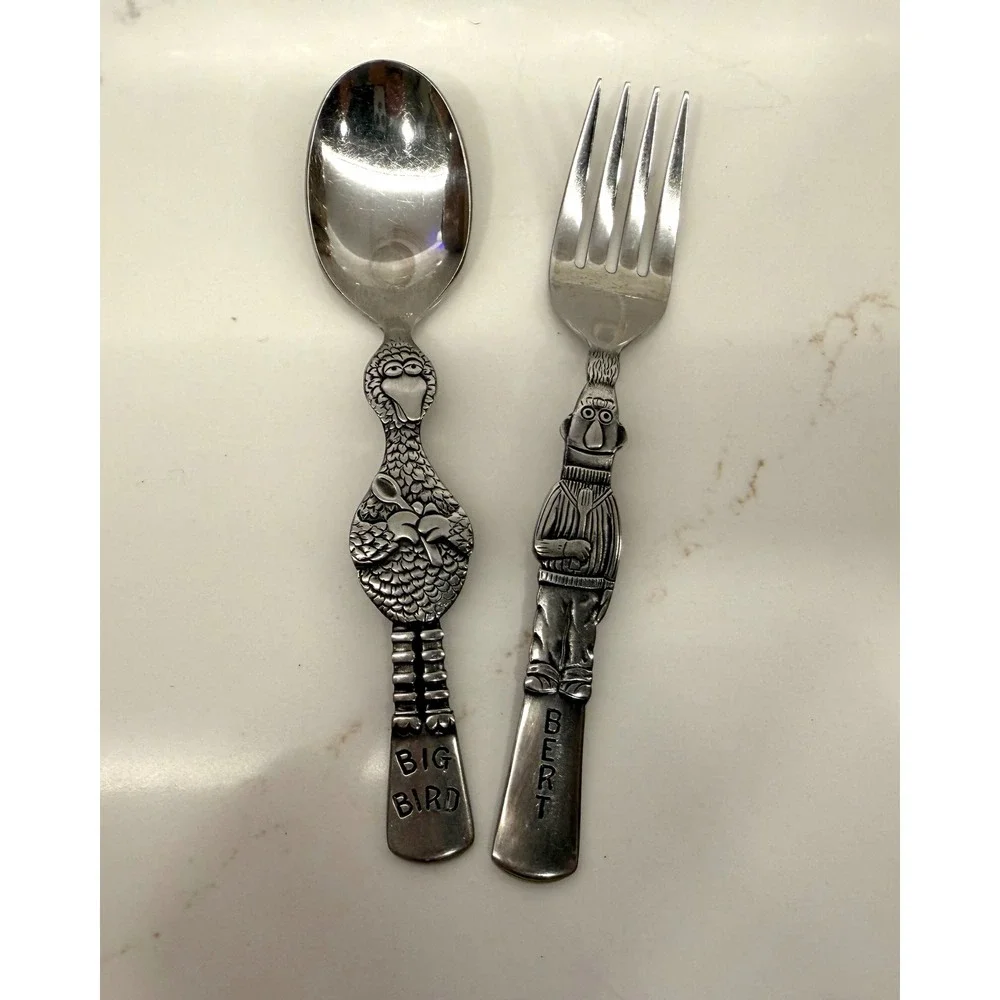 Gorham Flatware Sesame Street Big Bird Bert Stainless Steel Vintage Child Set